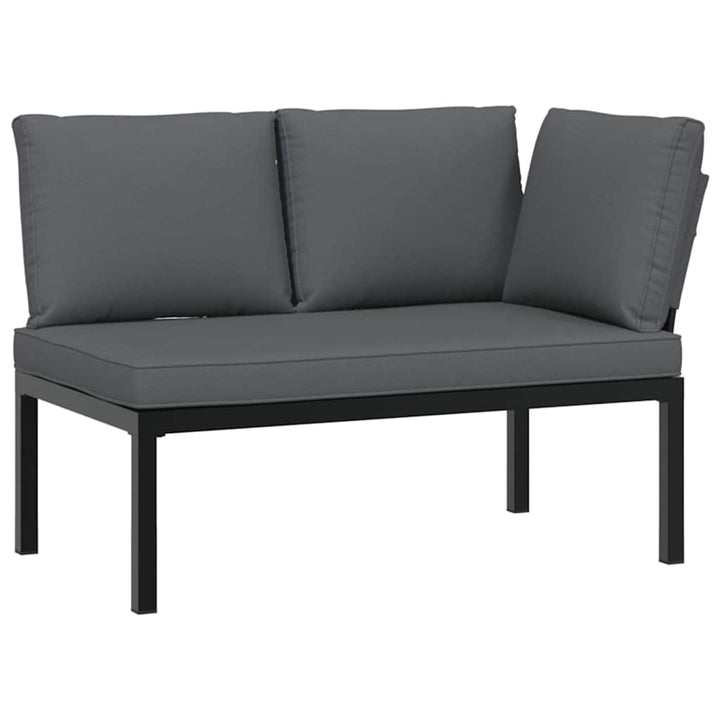 sofasæt til haven 5 dele med hynder aluminium sort