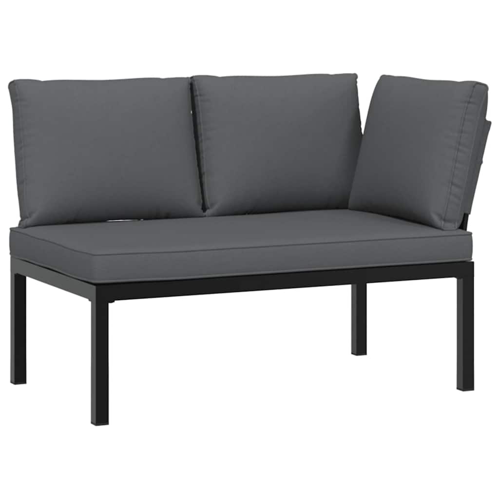 sofasæt til haven 5 dele med hynder aluminium sort