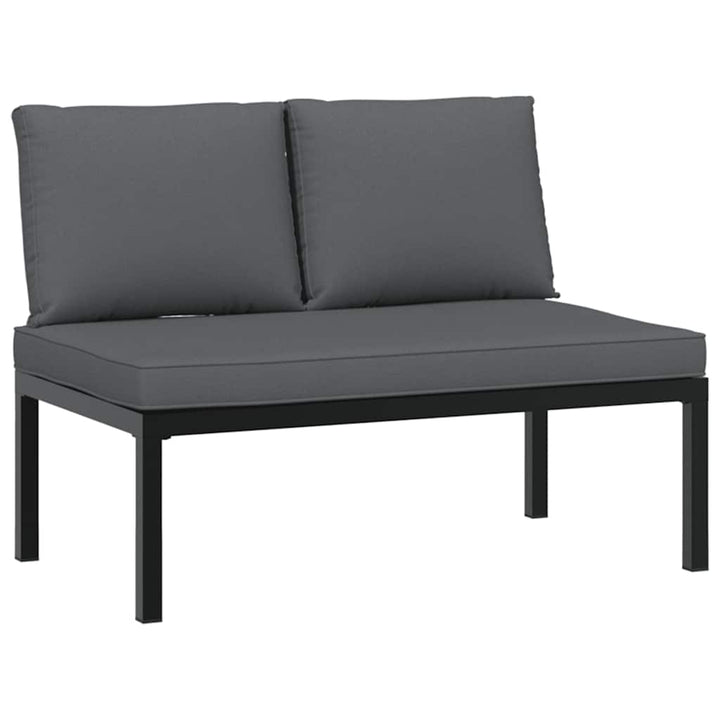 sofasæt til haven 5 dele med hynder aluminium sort