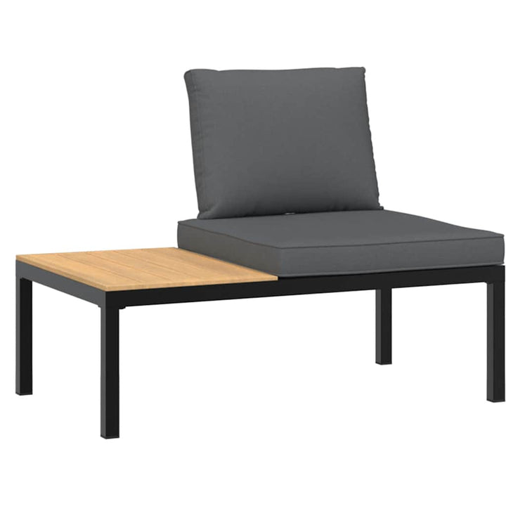 sofasæt til haven 2 dele med hynder aluminium sort