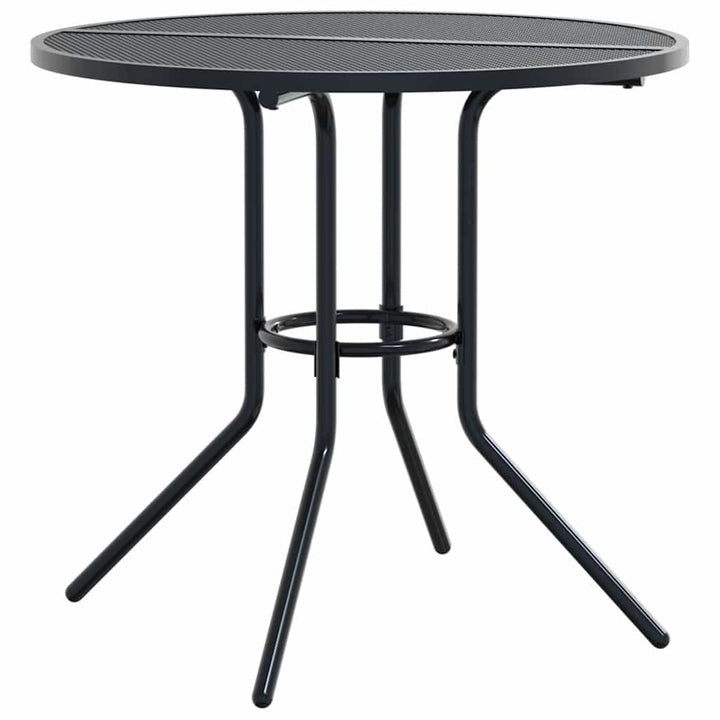 udendørs møbelsæt 5 dele stabelbar pulverlakeret stål antracit