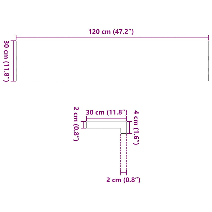 trappemåtter 2 stk ubehandlet 120x30x2 cm massivt egetræ