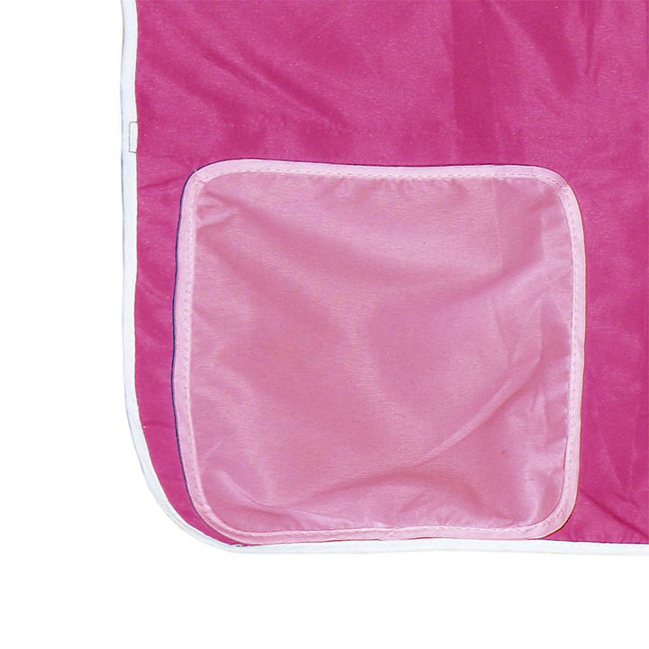 køjeseng med gardiner 90x200 cm massivt fyrretræ pink