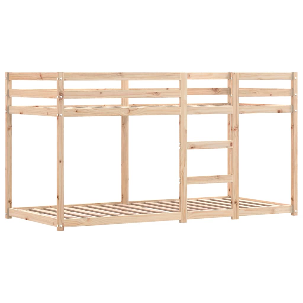 køjeseng med gardiner 90x190 cm massivt fyrretræ hvid og sort