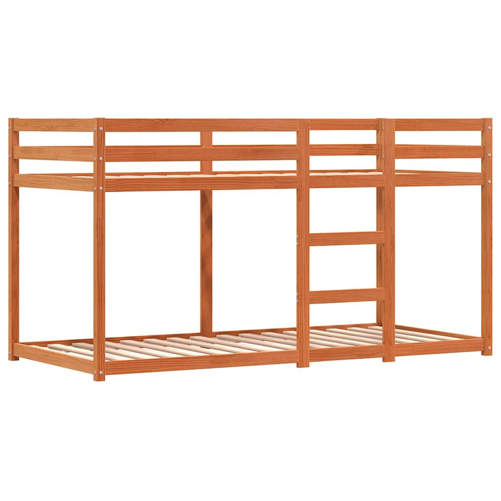 køjeseng med gardiner 90x190 cm massivt fyrretræ blå