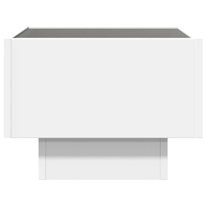 sengebord med Infinity LED-lys 40x40x30 cm hvid