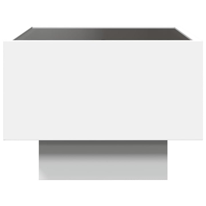 sengebord med Infinity LED-lys 40x40x30 cm hvid