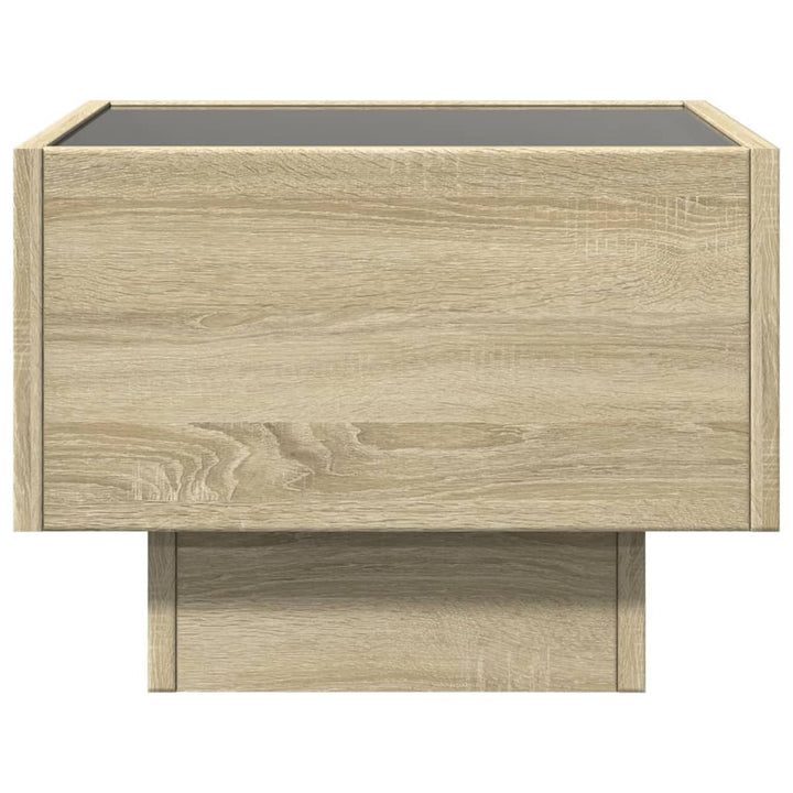 sengebord med Infinity LED-lys 40x40x30 cm sonoma-eg