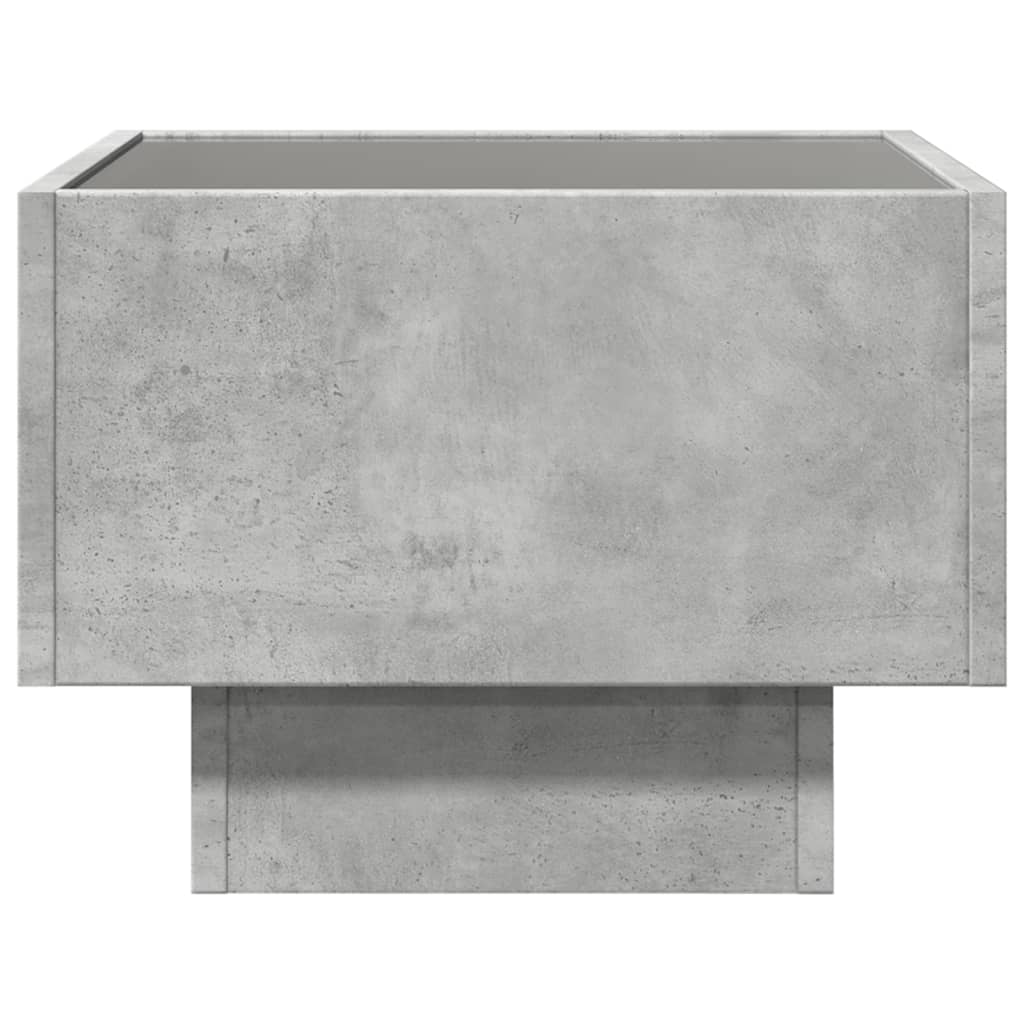sengebord med Infinity LED-lys 40x40x30 cm betongrå