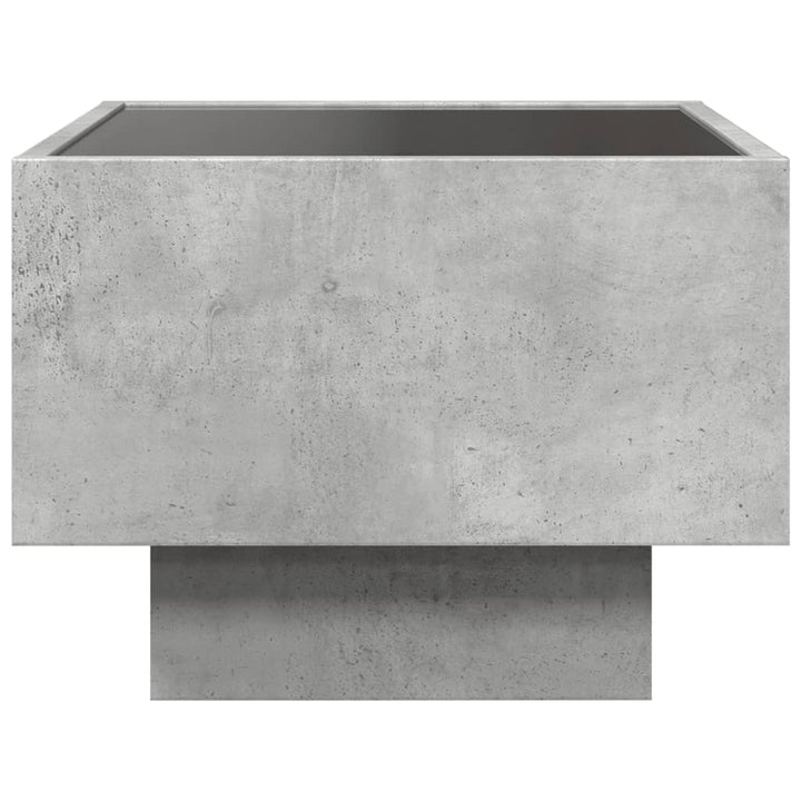 sengebord med Infinity LED-lys 40x40x30 cm betongrå