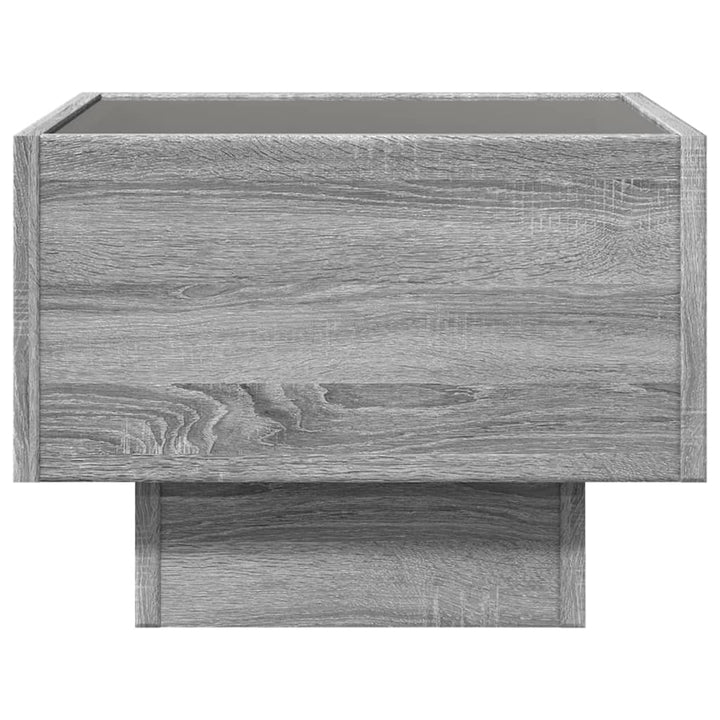 sofabord med Infinity LED-lys 40x40x30 cm grå sonoma-eg