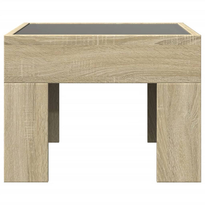 sengebord med Infinity LED-lys 40x40x30 cm sonoma-eg
