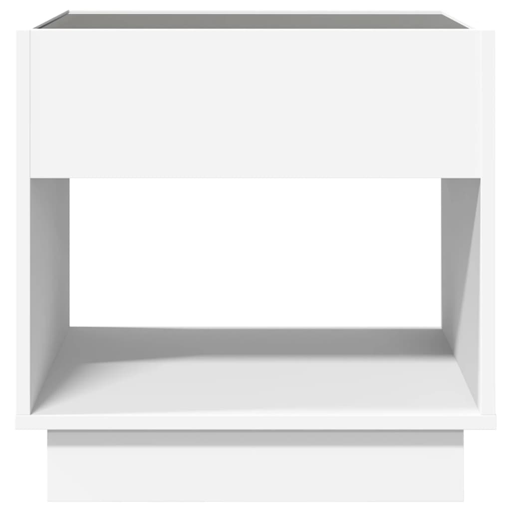 sengebord med Infinity LED-lys 50x50x50 cm hvid