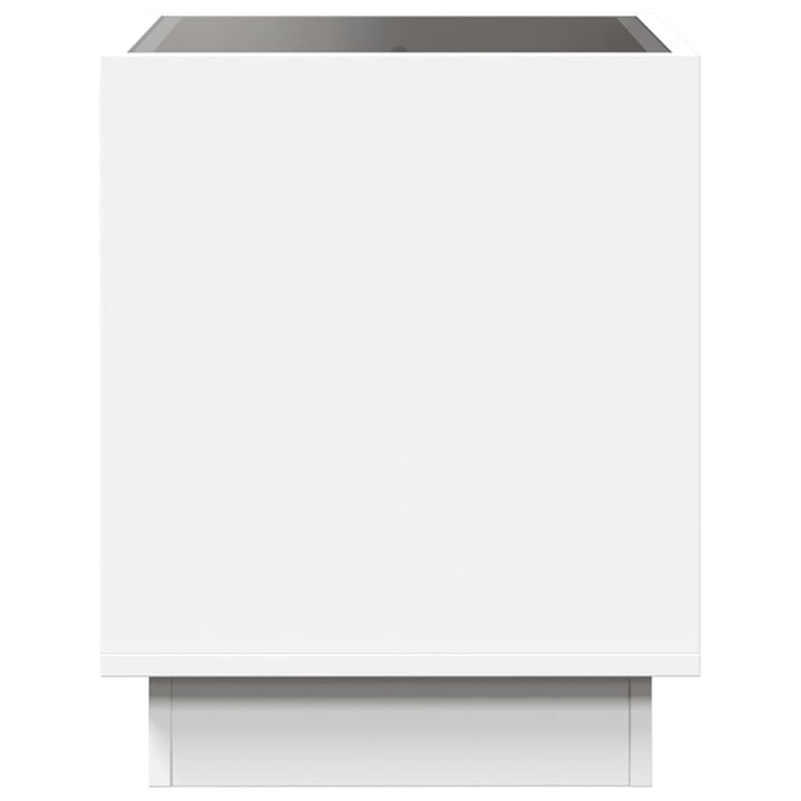 sengebord med Infinity LED-lys 50x50x50 cm hvid
