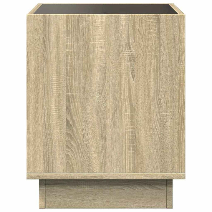 sengebord med Infinity LED-lys 50x50x50 cm sonoma-eg