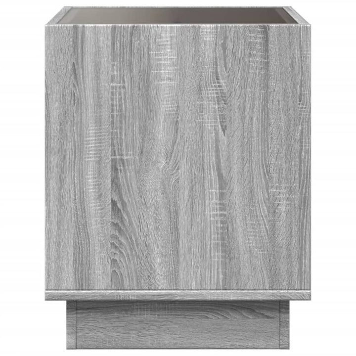 sofabord med Infinity LED-lys 50x50x50 cm grå sonoma-eg