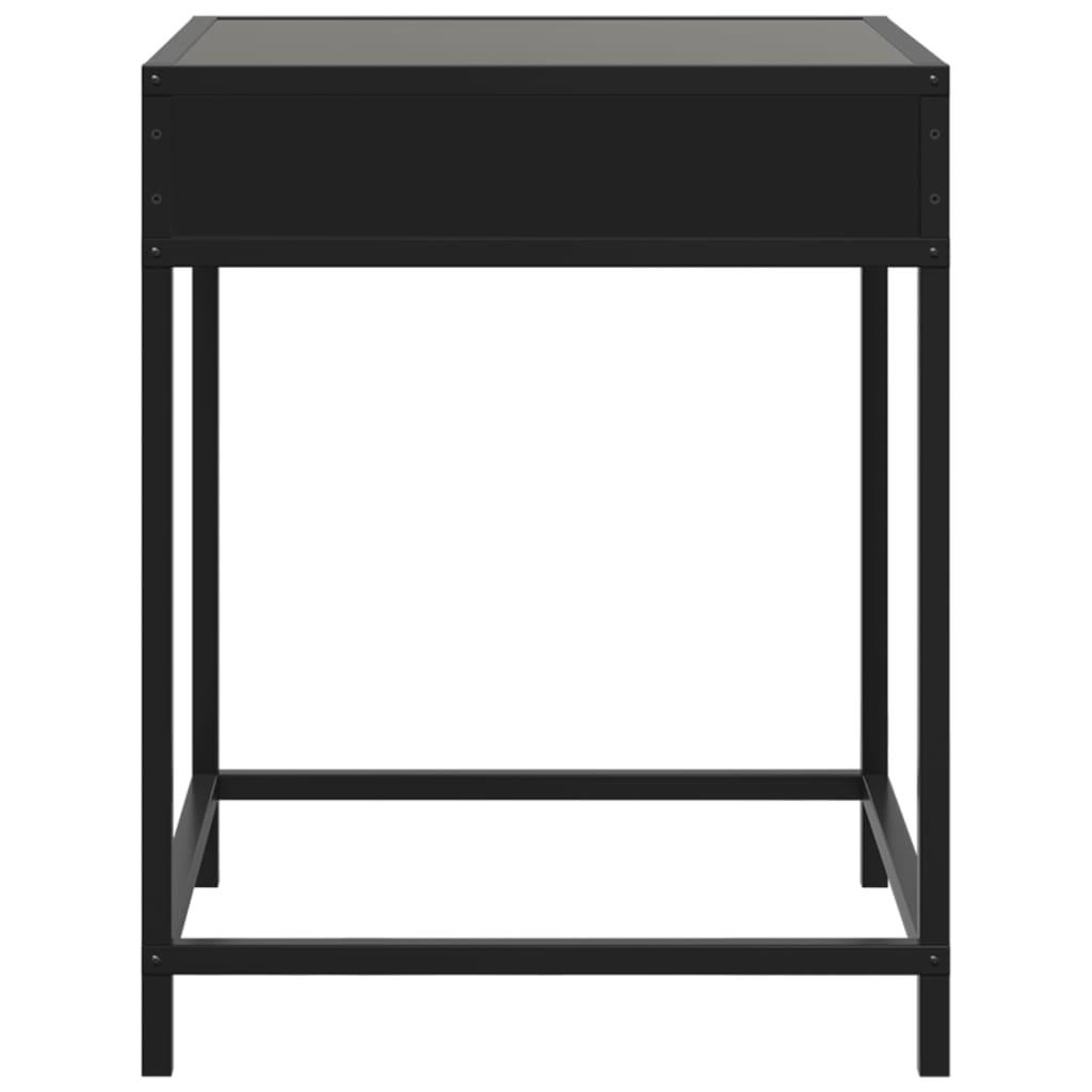 sengebord med Infinity LED-lys 40x40x51 cm sort