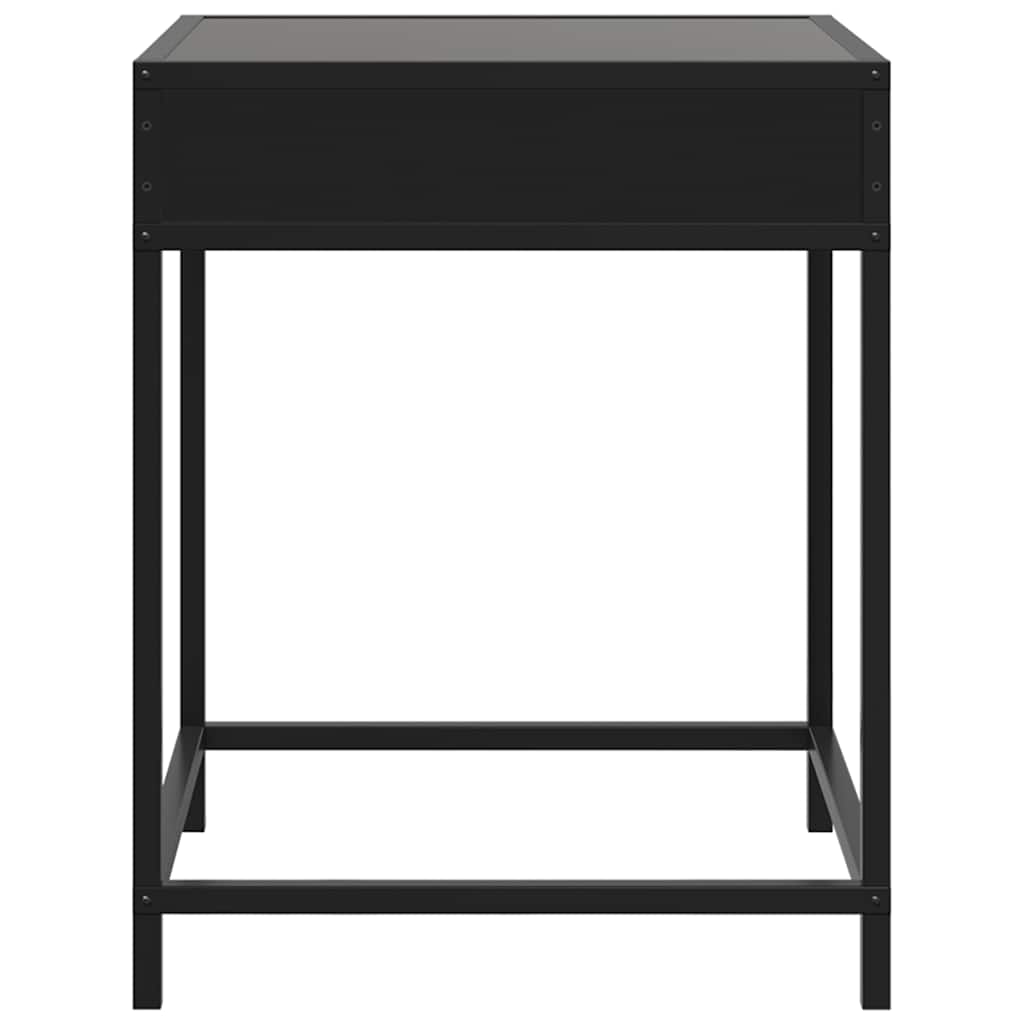 sengebord med Infinity LED-lys 40x40x51 cm sort