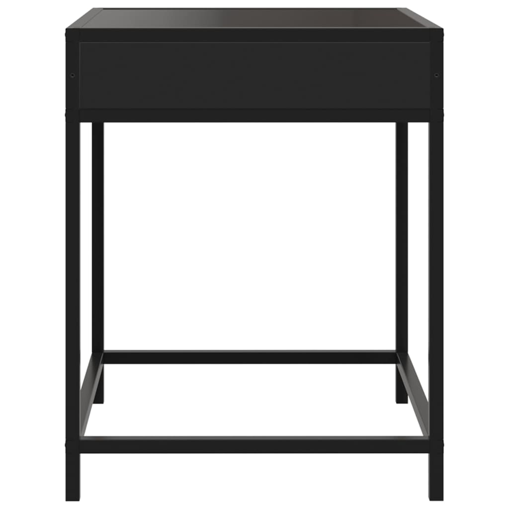 sengebord med Infinity LED-lys 40x40x51 cm sort