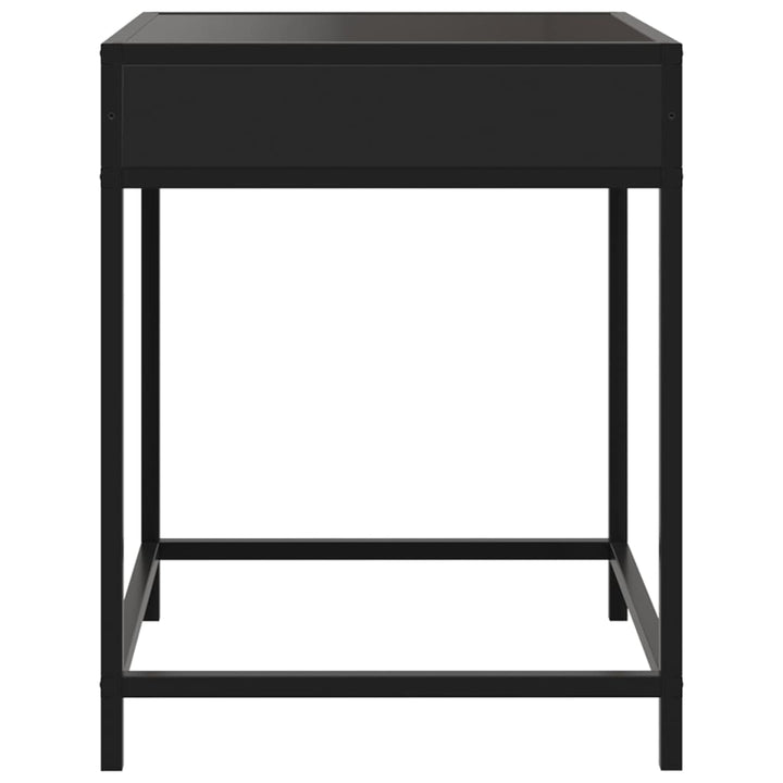 sengebord med Infinity LED-lys 40x40x51 cm sort
