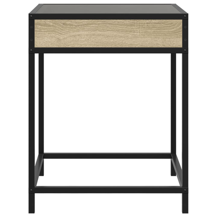 sengebord med Infinity LED-lys 40x40x51 cm sonoma-eg