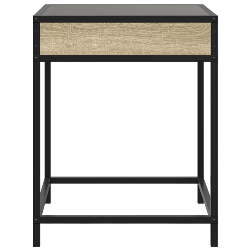 sengebord med Infinity LED-lys 40x40x51 cm sonoma-eg