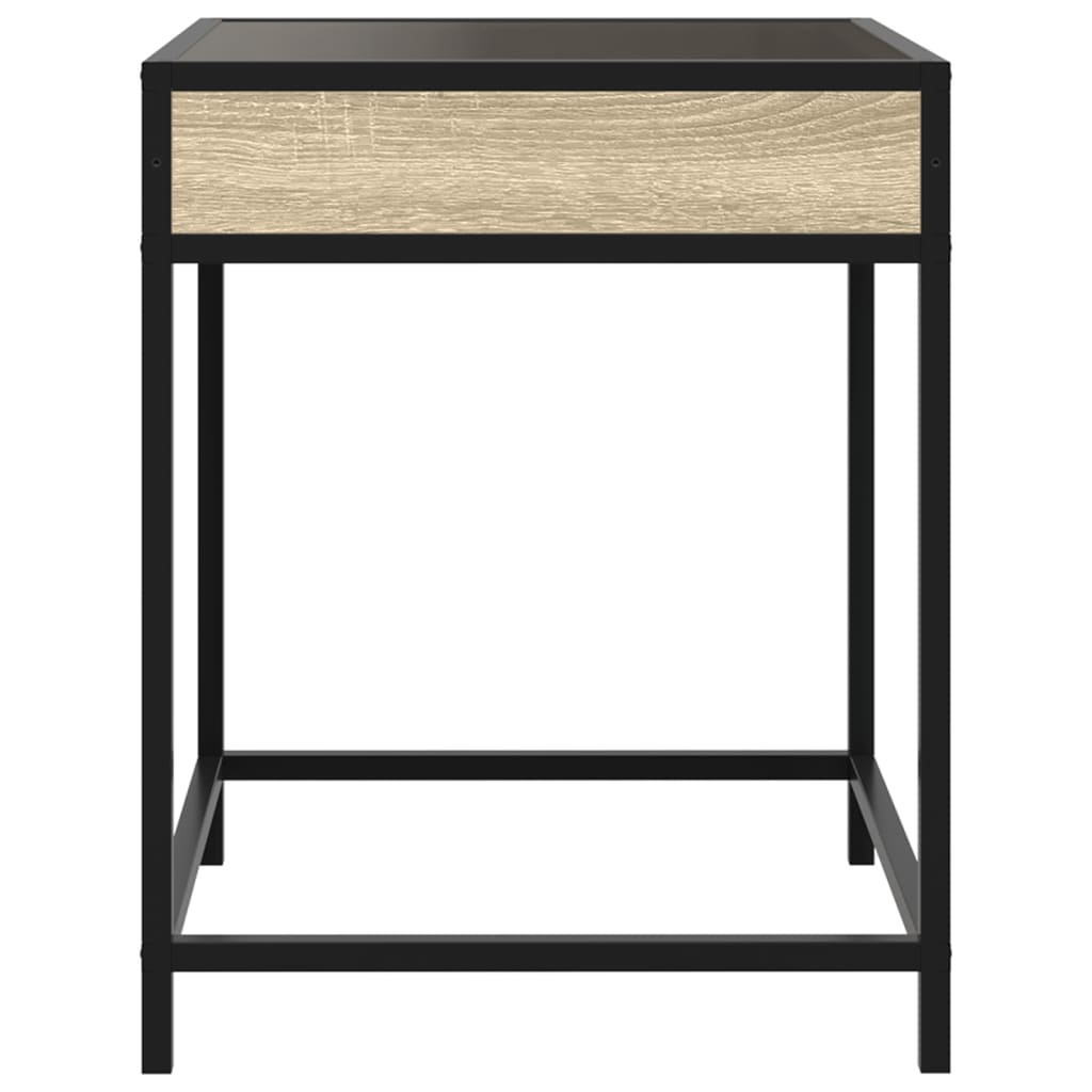 sengebord med Infinity LED-lys 40x40x51 cm sonoma-eg