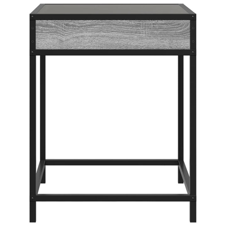 sofabord med Infinity LED-lys 40x40x51 cm grå sonoma-eg