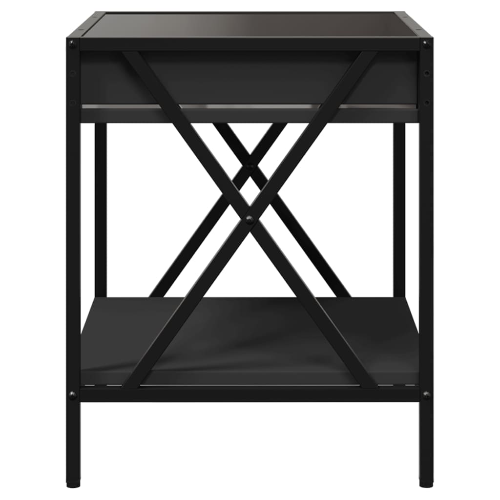 sengebord med Infinity LED-lys 40x40x49 cm sort