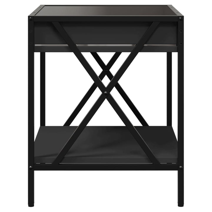 sengebord med Infinity LED-lys 40x40x49 cm sort