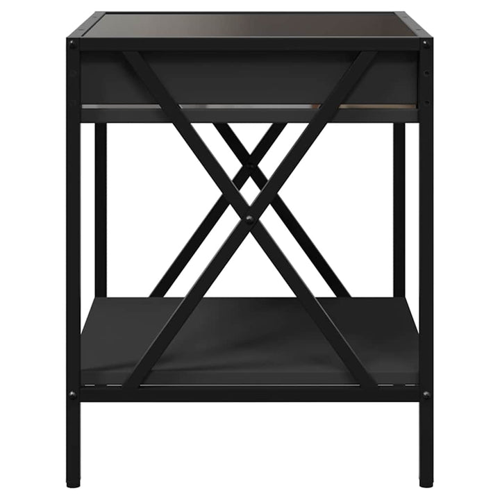 sengebord med Infinity LED-lys 40x40x49 cm sort