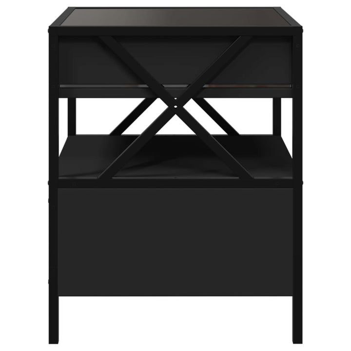 sengebord med Infinity LED-lys 40x40x51 cm sort