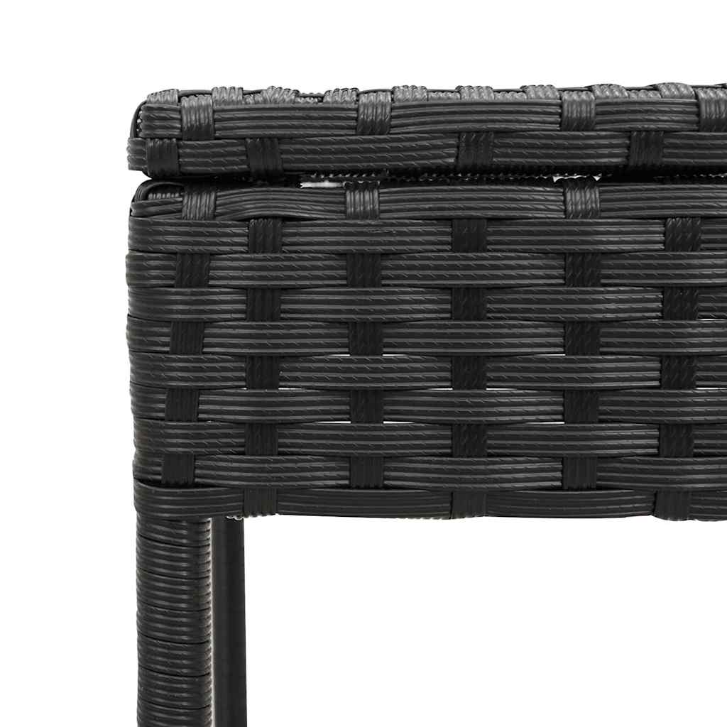 liggestolesæt med hynde 3 dele polyrattan sort