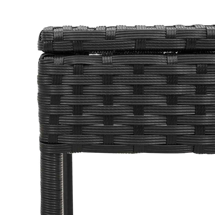 liggestolesæt med hynde 3 dele polyrattan sort