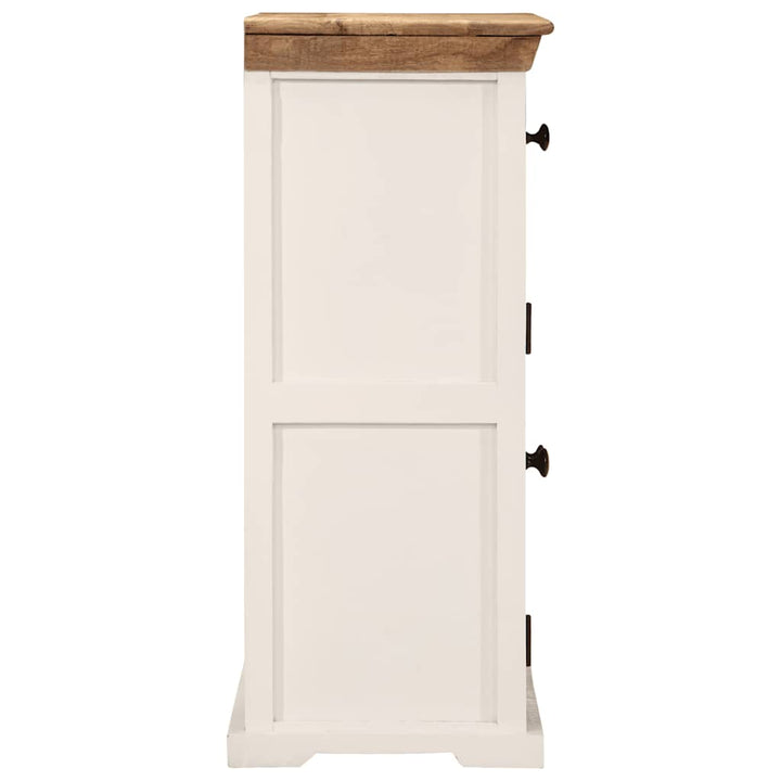 skænk 55x30x73 cm massivt ru mangotræ hvid og brun