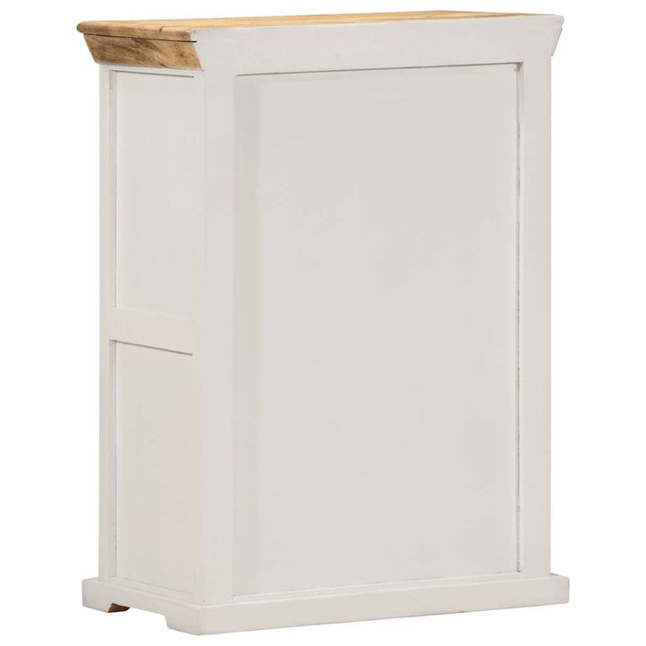 skænk 55x30x73 cm massivt ru mangotræ hvid og brun
