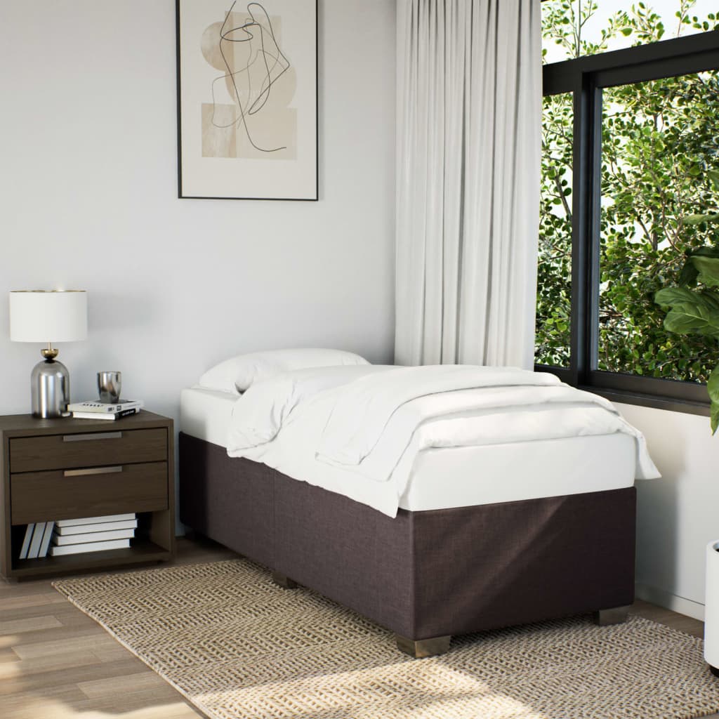 Sengeramme uden madras Mørkebrun 90x200 cm Stof