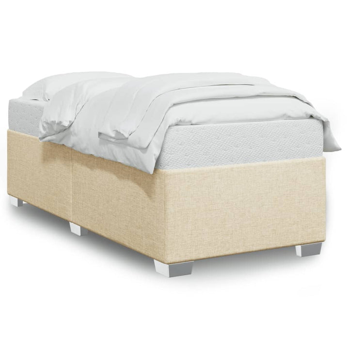 sengeramme uden madras 90x200 cm stof cremefarvet