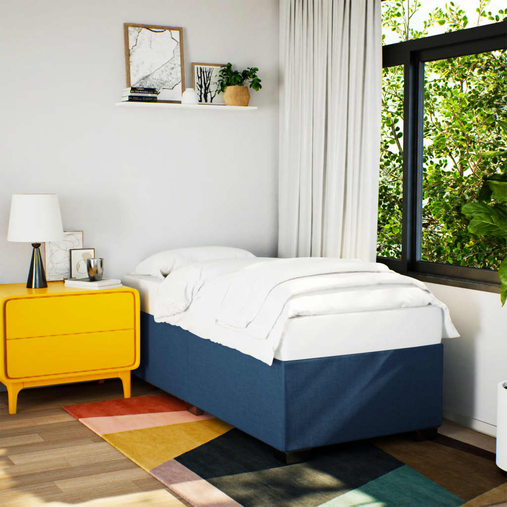 sengeramme uden madras 90x200 cm stof blå