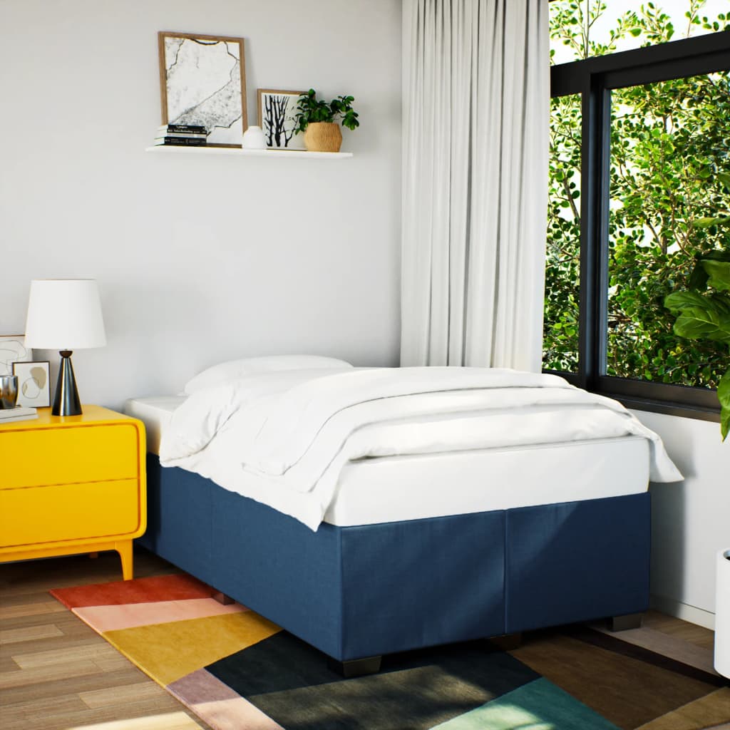 sengeramme uden madras 120x190 cm stof blå