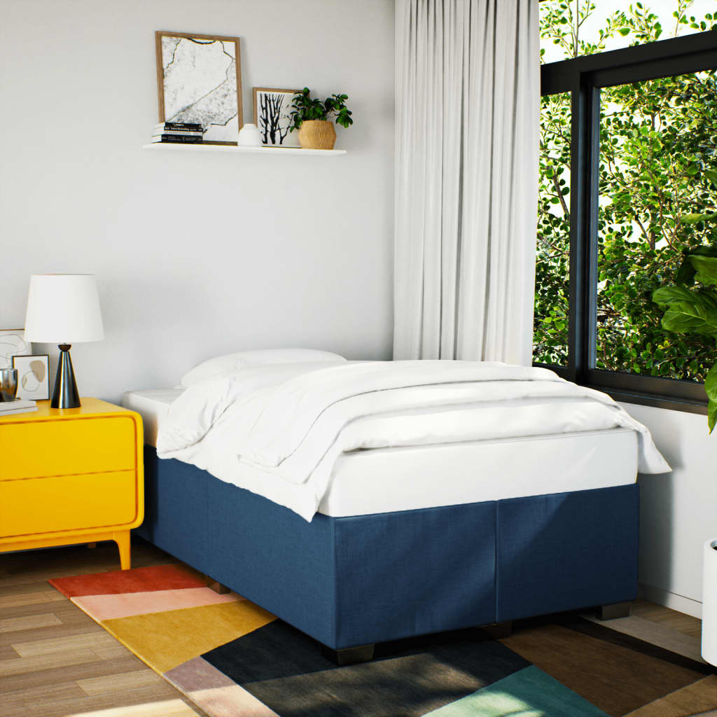 sengeramme uden madras 120x200 cm stof blå