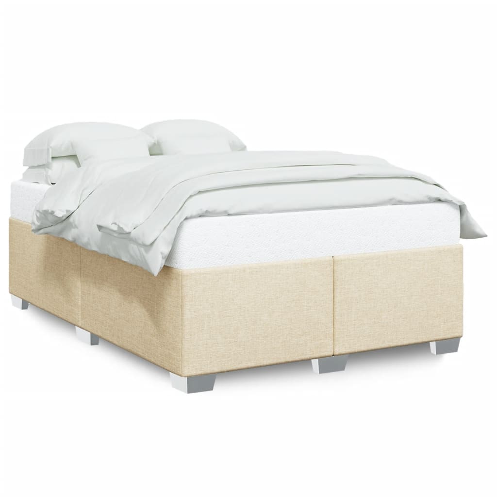 sengeramme uden madras 140x190 cm stof cremefarvet