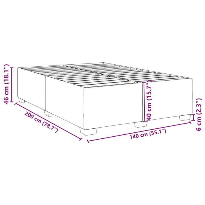 sengeramme uden madras 140x200 cm stof sort