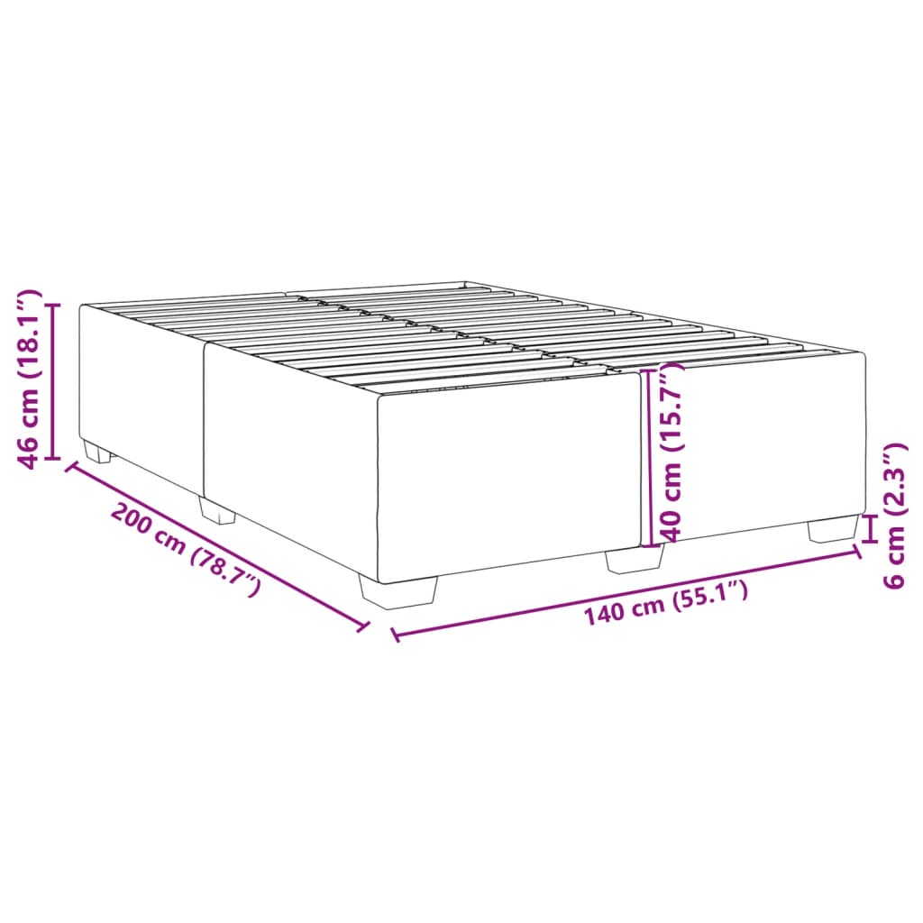 sengeramme uden madras 140x200 cm stof cremefarvet