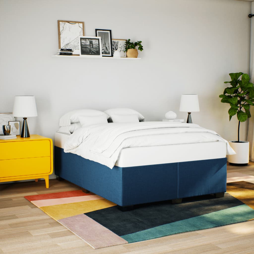 sengeramme uden madras 160x200 cm stof blå