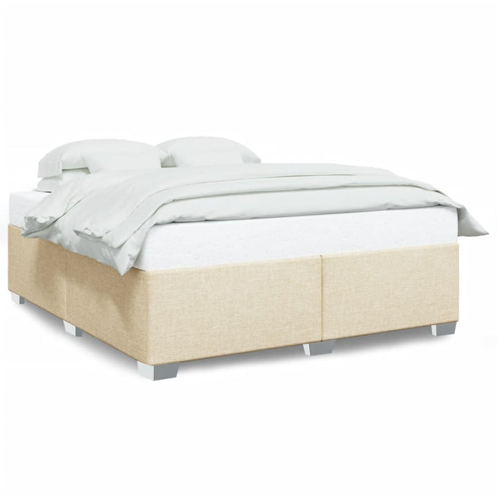 sengeramme uden madras 200x200 cm stof cremefarvet
