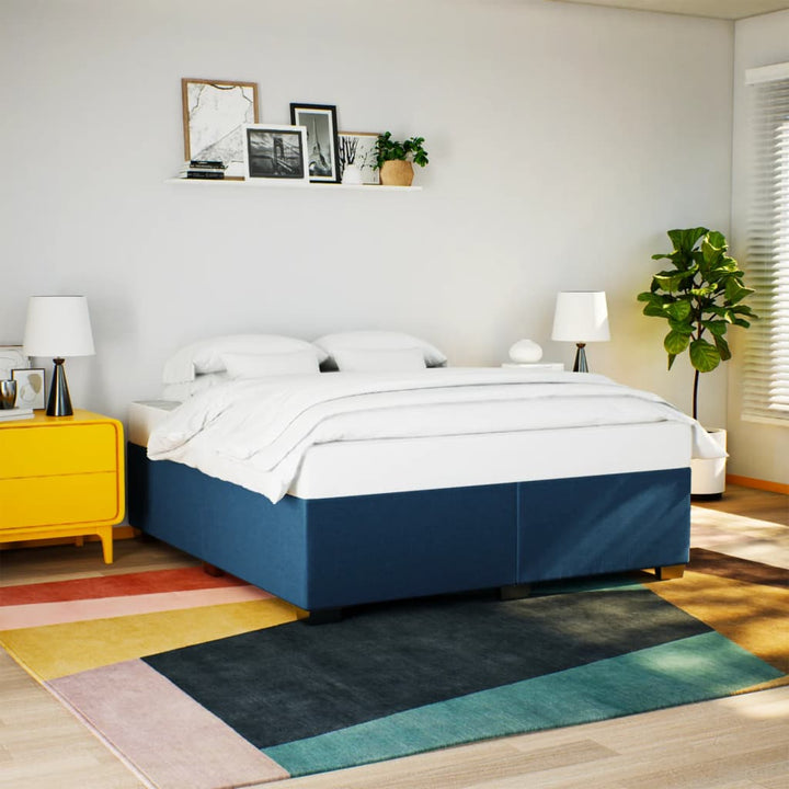 sengeramme uden madras 200x200 cm stof blå