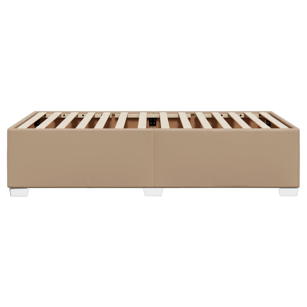 sengeramme 90x190 cm kunstlæder cappuccinofarvet