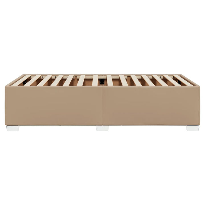sengeramme 90x190 cm kunstlæder cappuccinofarvet