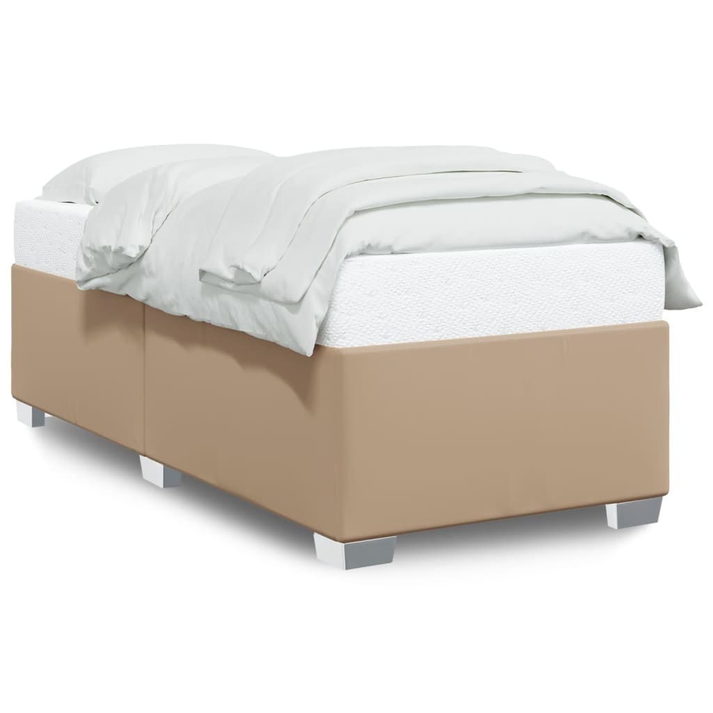 sengeramme 90x200 cm kunstlæder cappuccinofarvet